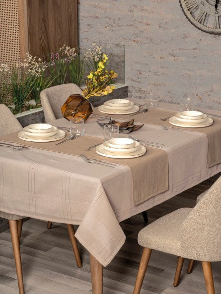 Antikes Tischdeckenset Jasmin Beige