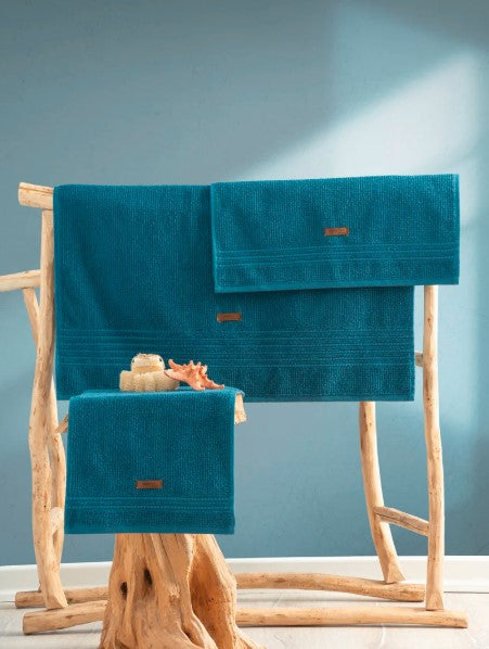 100% Baumwolle Wellness Handtuch Set Ocean Petrol