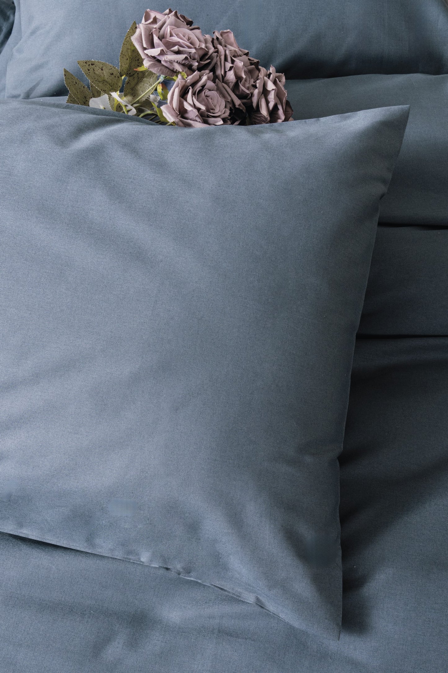 Plain Doppelbett-Bettwäsche-Set- Anthrazit