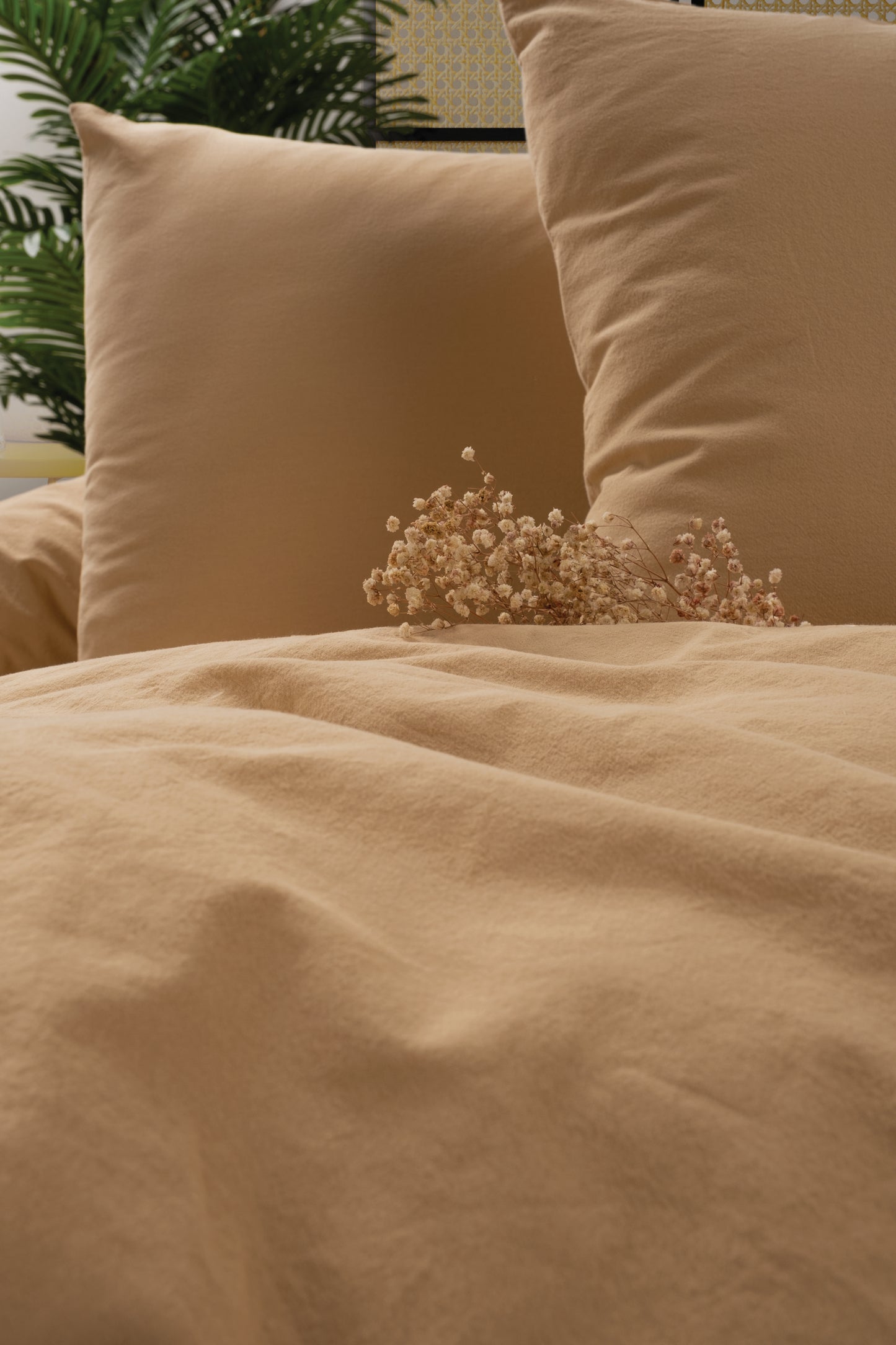 Neat – Doppelbettbezug-Set Beige-Creme aus Baumwoll-Popeline