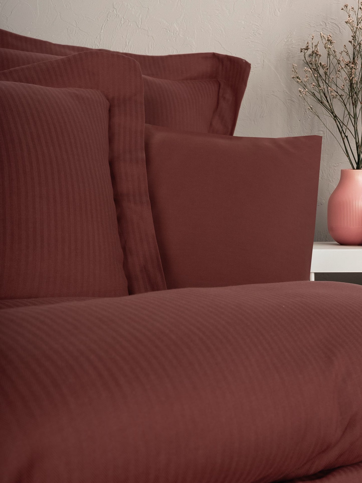 Tensel Craft Bettwäsche-Set für Doppelbett, Weinrot