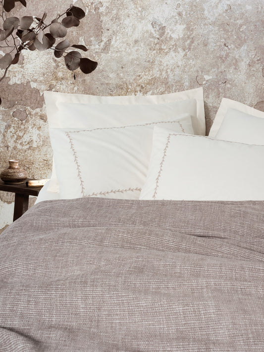 Embrova Piqué-Set für Doppelbett – 6-teilig – Nerzfarben