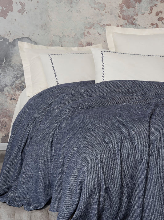 Embrova Piqué-Set für Doppelbett – 6-teilig -Marineblau