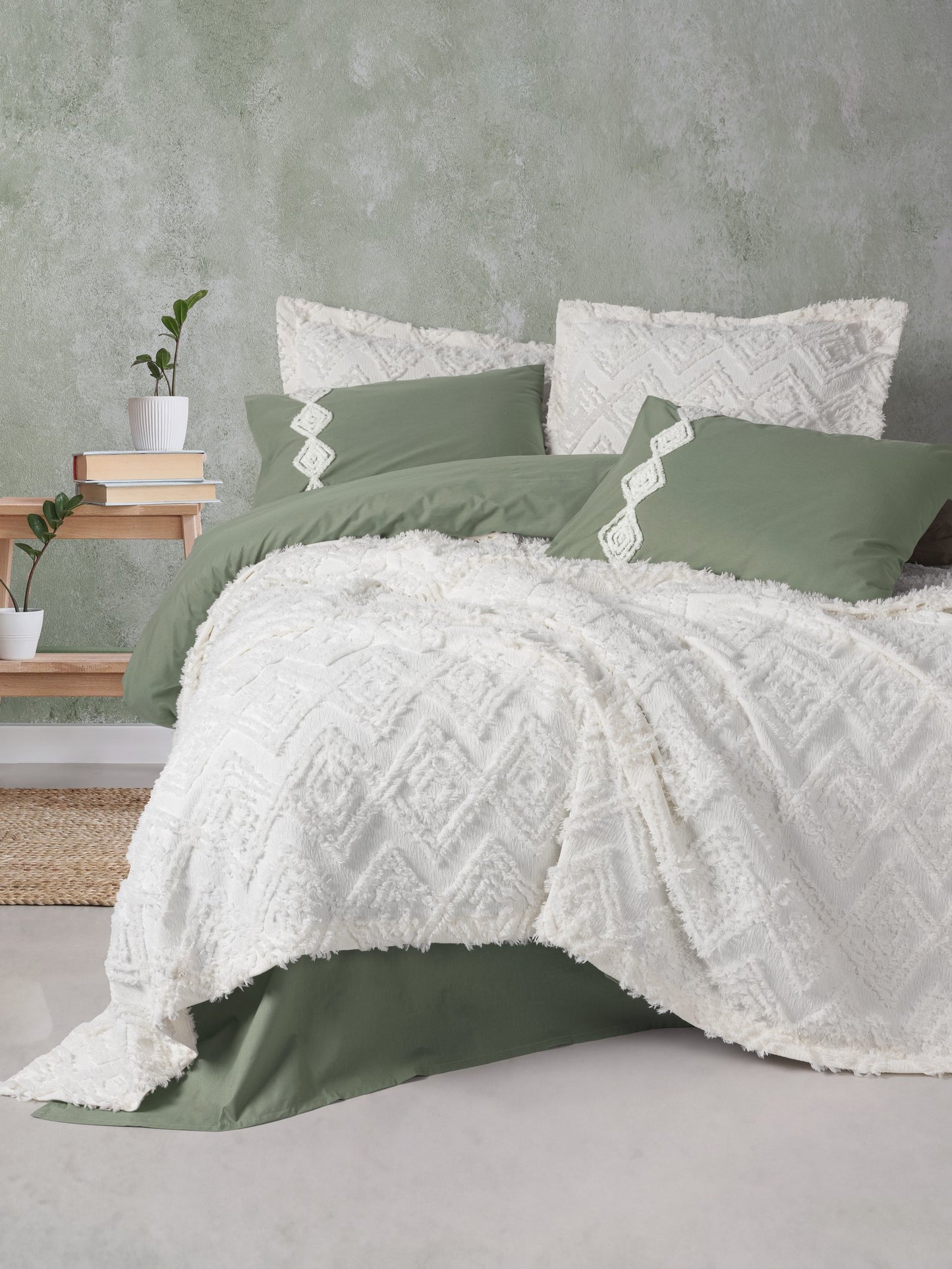 Limi Home – Tagesdecke & Bettwäscheset „Luke“ für Doppelbett, 8-teilig, Creme
