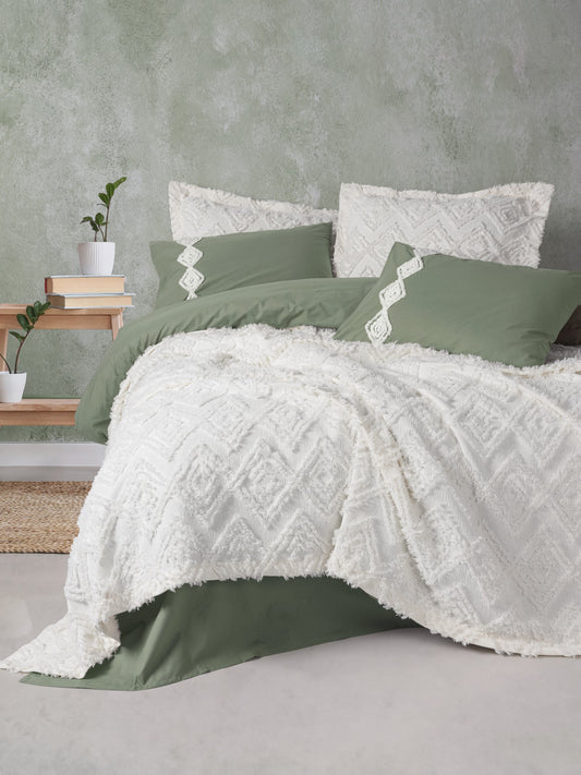 Limi Home – Tagesdecke & Bettwäscheset „Luke“ für Doppelbett, 8-teilig, Creme