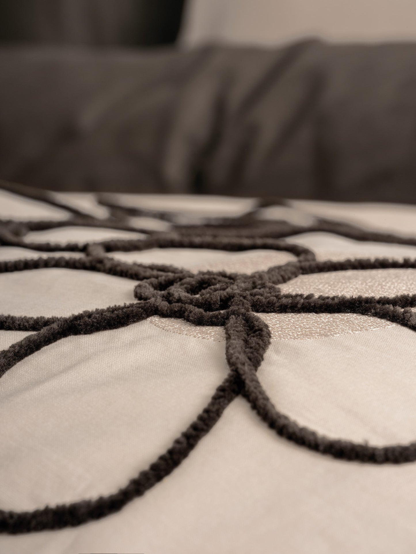 Brode – Besticktes Ranforce-Bettbezug-Set für Doppelbett, Panos Brown