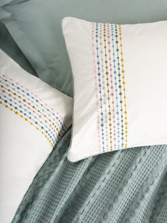 Aura Doppel-Piqué-Set aus Bio-Baumwolle-Pebble Mint