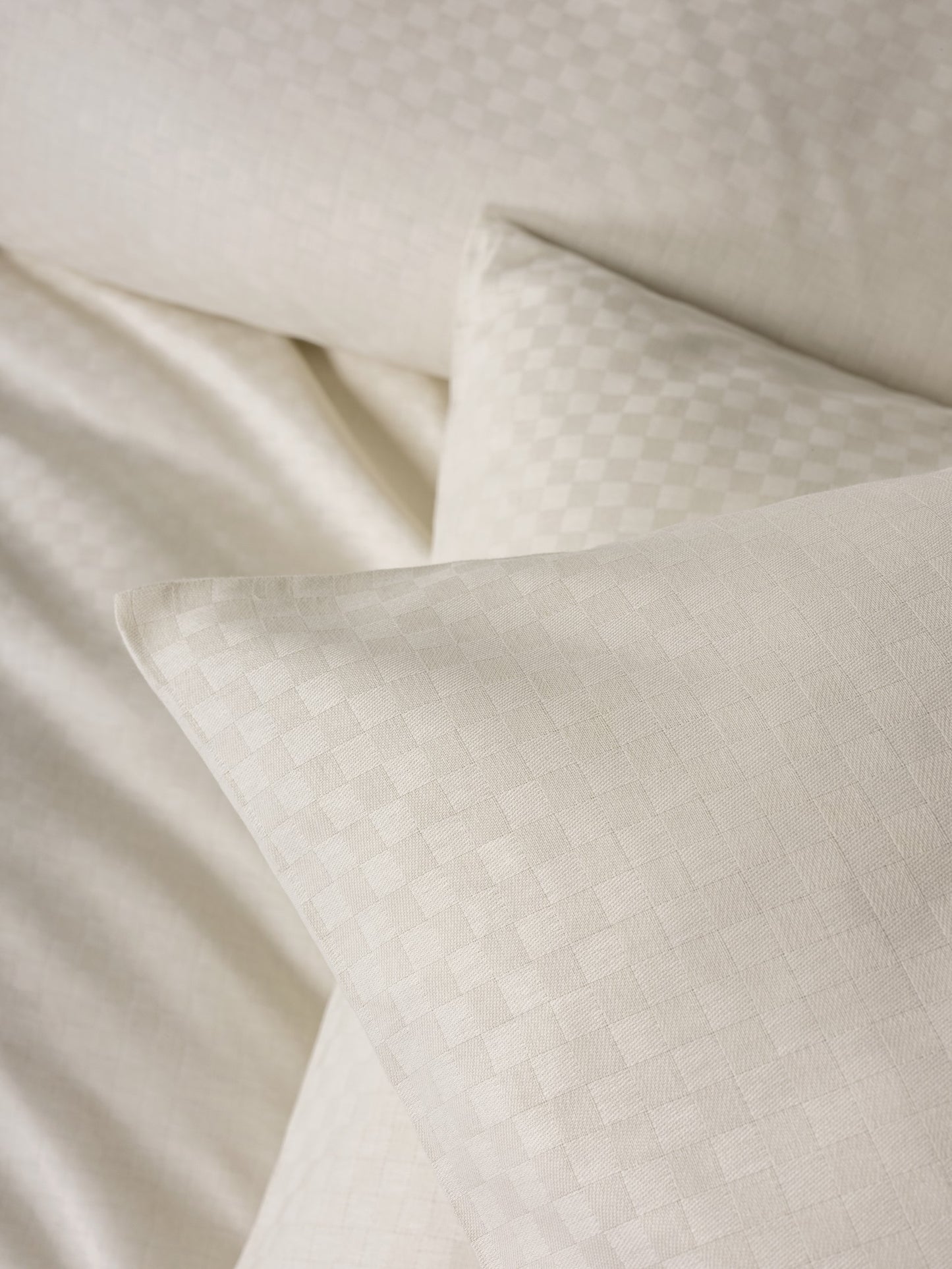 Plaid Ranforce Doppelbettbezug-Set Creme