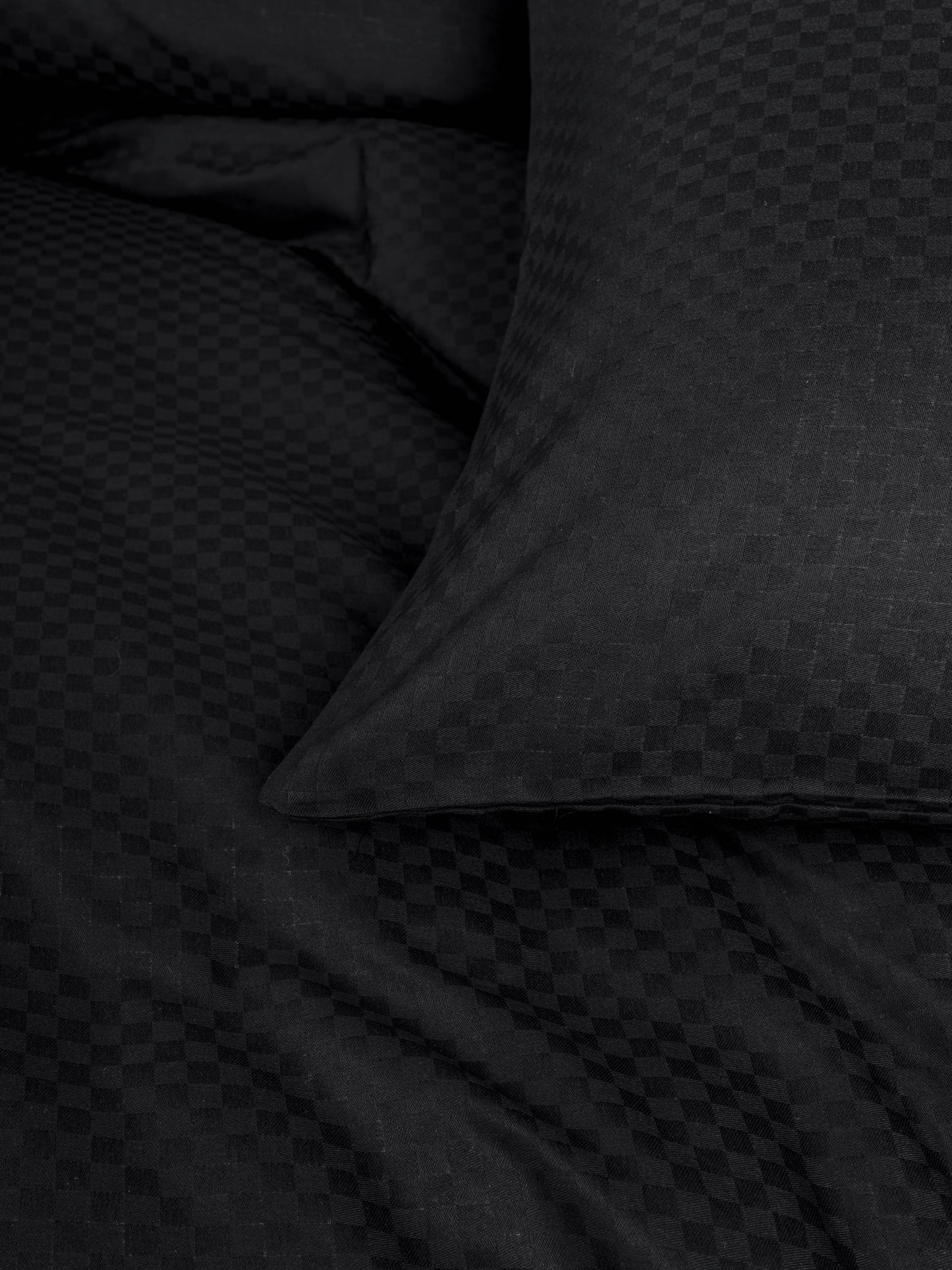 Plaid Ranforce Doppelbettbezug-Set Schwarz