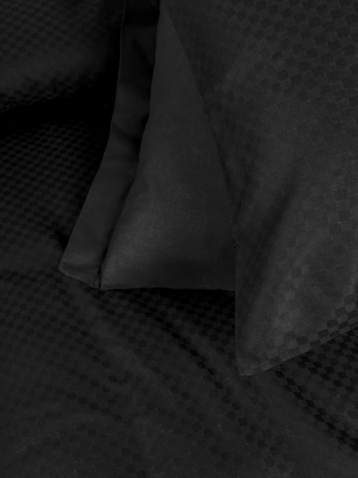 Plaid Ranforce Doppelbettbezug-Set Schwarz