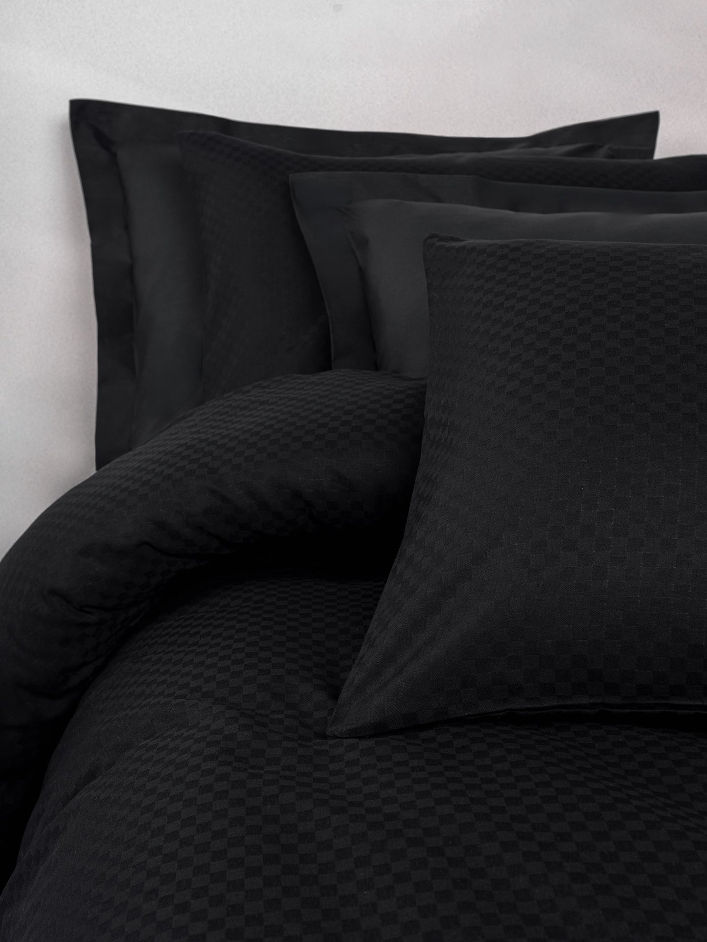 Plaid Ranforce Doppelbettbezug-Set Schwarz