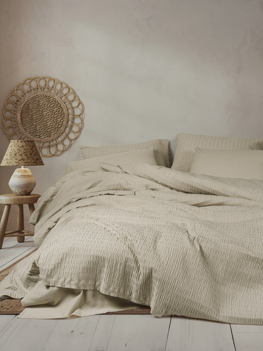 Liny Doppelbettbezug-Set Sungai Beige