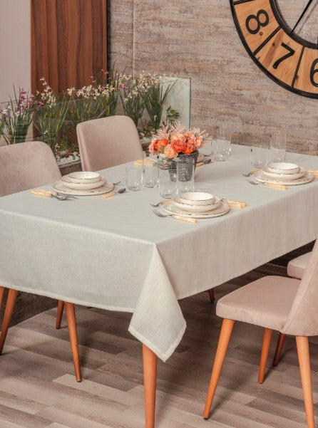 Tischdecke „Plain“ – Uni Creme, 155 x 220 cm