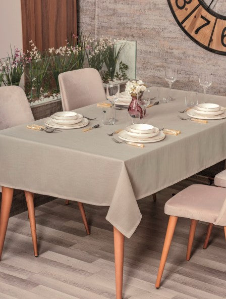 Tischdecke „Plain“ – Uni Beige, 155 x 220 cm