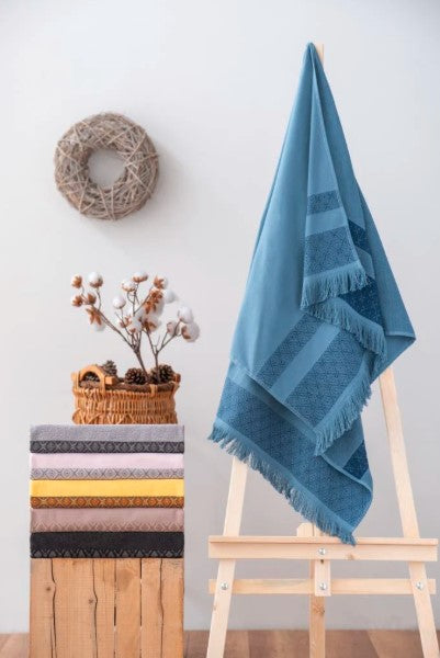 Handtuch Twins, 100 % Baumwolle, 75 x 150, Indigoblau