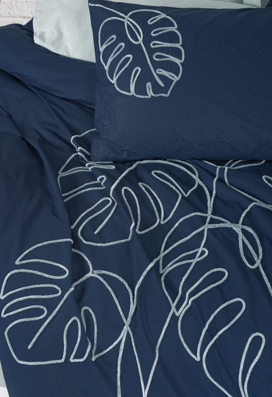 Brode – Besticktes Ranforce-Bettbezug-Set für Doppelbett, Silva Mint