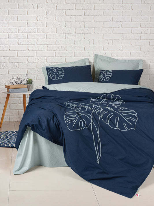 Brode – Besticktes Ranforce-Bettbezug-Set für Doppelbett, Silva Mint